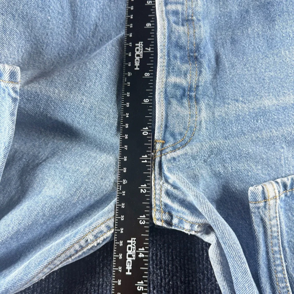 Vintage Levis 501 Mens Jeans 42x38 Light Wash Straight Leg Button Fly Denim Blue